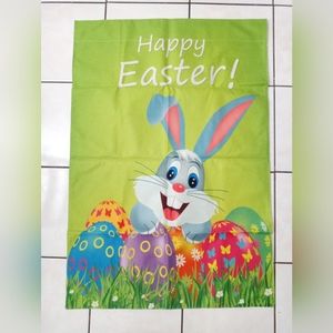 Happy Easter Garden Flag. 40"x28"  Easter Bunny Garden Flag. Easter Eggs Decor.